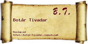 Botár Tivadar névjegykártya